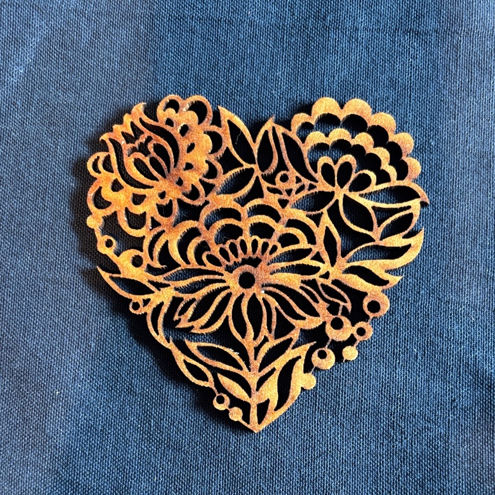Elegant Floral Heart Coaster